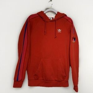 adidas 3D Trefoil 3-Stripes Men's Sz S Hoodie With Shoulder Flower Logo Rainbow